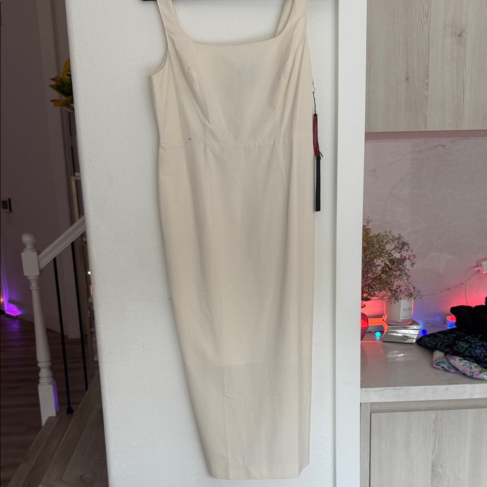 Carbon38 Elegant Cream Midi Dress NWT